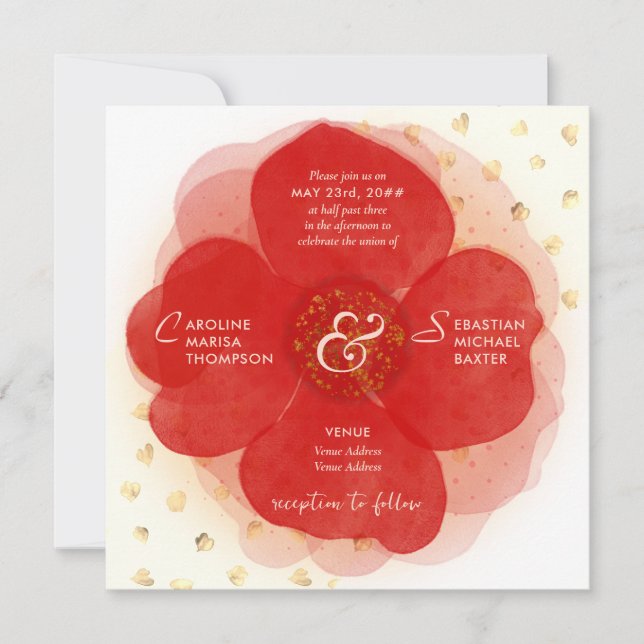 Whimsical Wild Rose Botanical Garden Photo Wedding Invitation (Front)