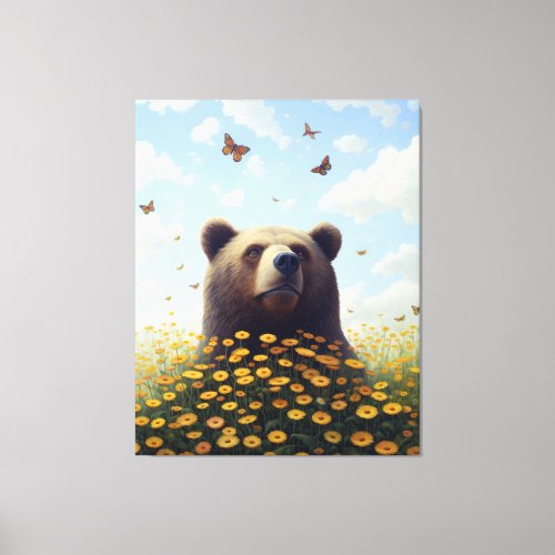 Whimsical Wilderness The Bears Dreamy Dance with Canvas Print