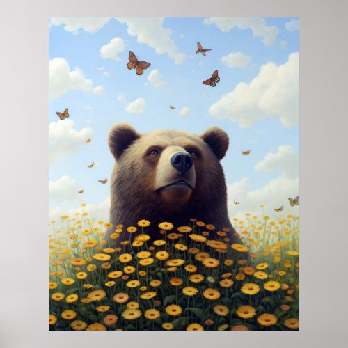 Whimsical Wilderness The Bears Dreamy Dance with Poster