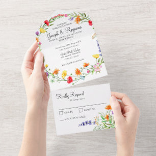 Whimsical Wildflower All In One Invitation