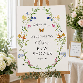 Whimsical Wildflower Baby in Bloom Shower Welcome Foam Board