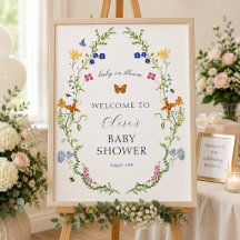 Whimsical Wildflower Baby in Bloom Shower Welcome