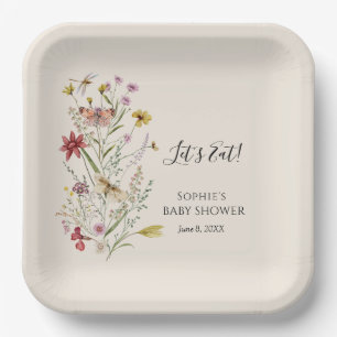 Whimsical Wildflower Baby In Bloom Welcome Paper Plates