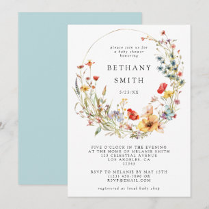 Whimsical Wildflower Baby Shower Invitation