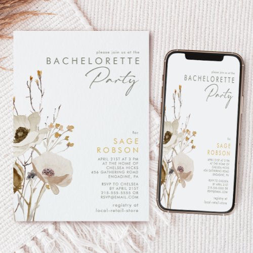 Whimsical Wildflower Bachelorette Party Invitation