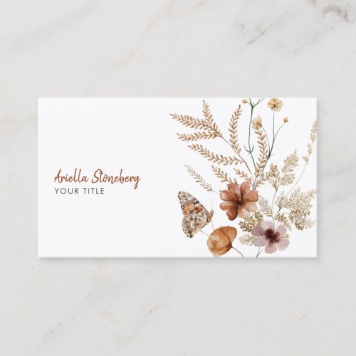 Whimsical Wildflower Blooms Floral Botanical Business Card
