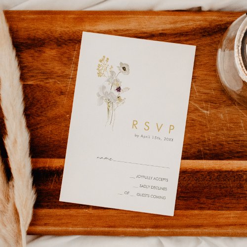 Whimsical Wildflower Bouquet RSVP Card