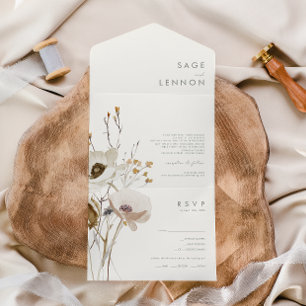 Whimsical Wildflower Bouquet Seal And Send All In One Invitation