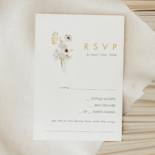 Whimsical Wildflower Bouquet Song Request RSVP Card