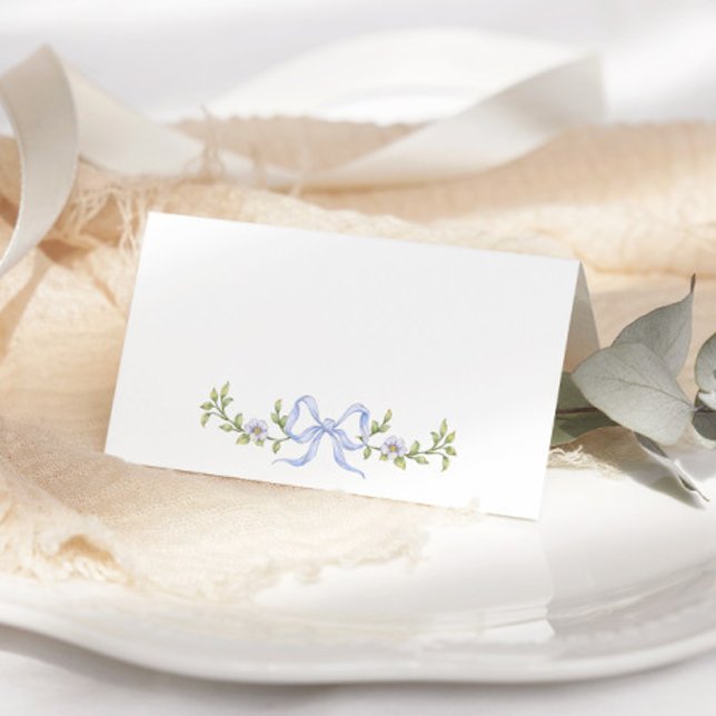 Whimsical wildflower Bow Baby Shower place card (Creator Uploaded)