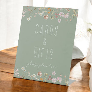 Whimsical Wildflower Bridal Shower Cards Gifts Pedestal Sign