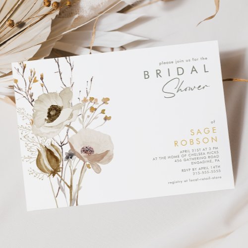 Whimsical Wildflower Bridal Shower Invitation