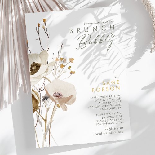 Whimsical Wildflower Brunch and Bubbly Invitation