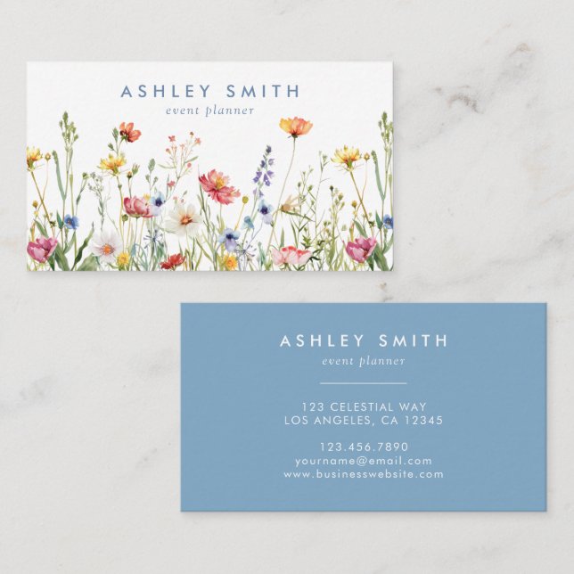 Whimsical Wildflower Business Card (Front/Back)
