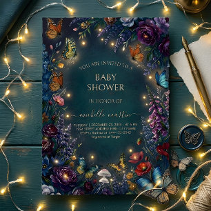 Whimsical Wildflower & Butterfly Baby Shower Invitation