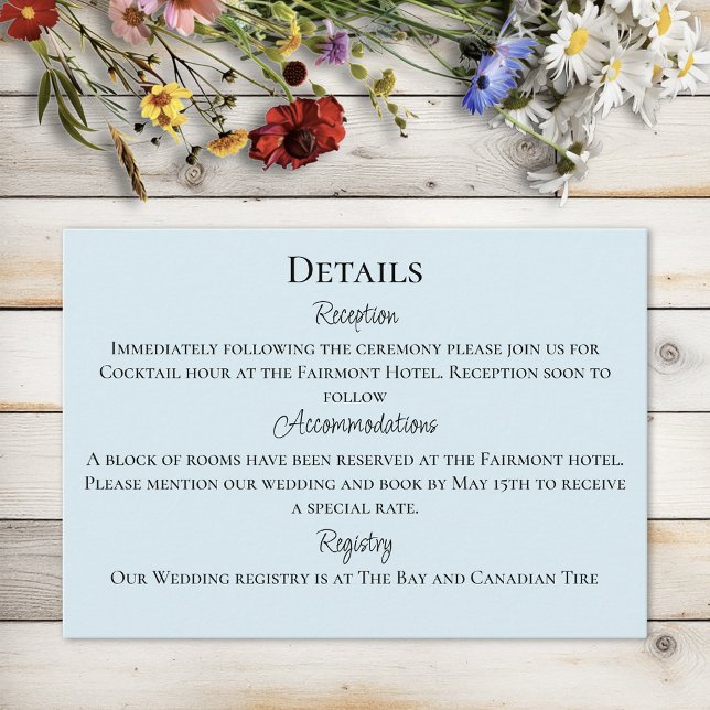 Whimsical Wildflower Butterfly Mushroom Wedding Enclosure Card (Creator Uploaded)