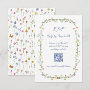 Whimsical Wildflower Butterfly RSVP Card
