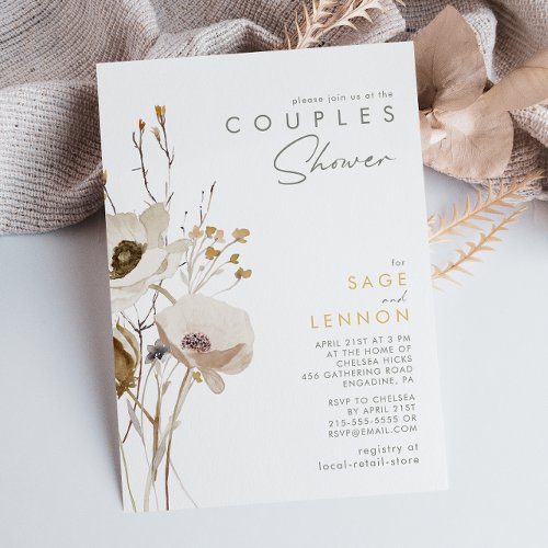 Whimsical Wildflower Couples Shower Invitation