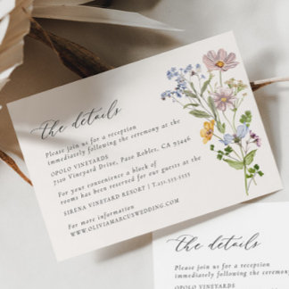 Whimsical Wildflower Details Enclosure Card