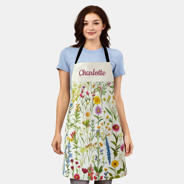 Whimsical Wildflower Elegant Apron (Worn)