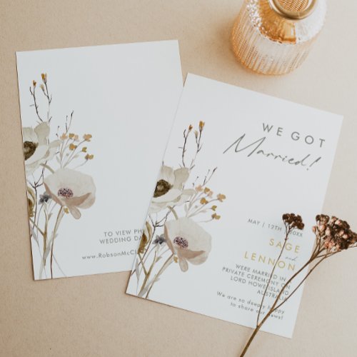 Whimsical Wildflower Elopement Announcement