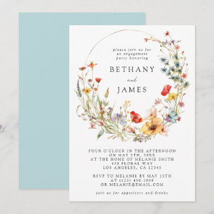 Whimsical Wildflower Engagement Party Invitation