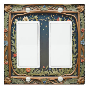 Whimsical Wildflower Evening Double Rocker Light Switch Cover