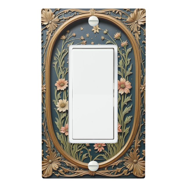 Whimsical Wildflower Evening Single Rocker Light Switch Cover (In Situ)