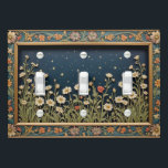 Whimsical Wildflower Evening Triple Toggle Light Switch Cover<br><div class="desc">Whimsical wildflower gardens reach up to a starry early evening sky in this whimsical and elegantly-framed,  antique art-nouveau style triple toggle light switch cover.</div>