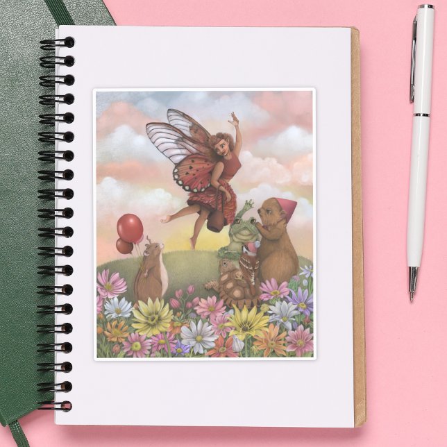 Whimsical Wildflower Fairy Farewell to the Animals Sticker (Creator Uploaded)