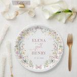 Whimsical Wildflower Fairytale Garden Wedding Paper Plates<br><div class="desc">This elegant design features soft pastel watercolor wildflowers mixed with lush greenery foliage. Personalize the plate with your details. If you want to further re-arrange the style and placement of the text,  please press the "Click to customize further" button.</div>