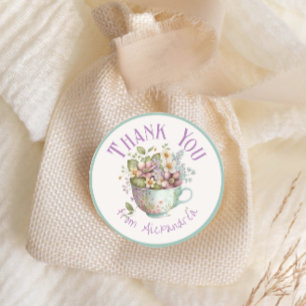 Whimsical Wildflower Fairytale Tea Party Classic Round Sticker