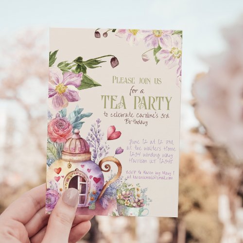 Whimsical Wildflower Fairytale Tea Party Invitatio Invitation