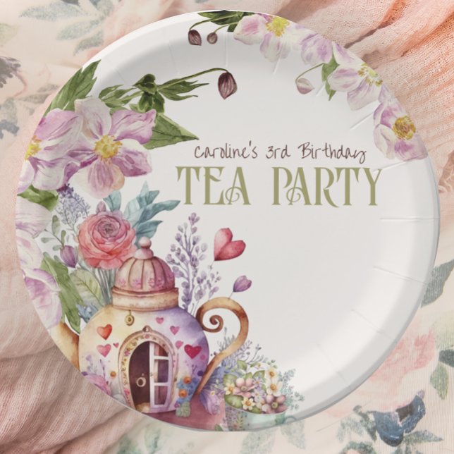 Whimsical Wildflower Fairytale Tea Party Paper Plates (Creator Uploaded)