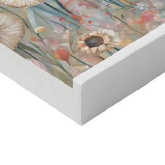 Whimsical Wildflower  Faux Canvas Print