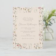 Whimsical Wildflower Floral Boho Baby Shower Invitation