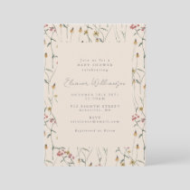 Whimsical Wildflower Floral Boho Baby Shower Invitation
