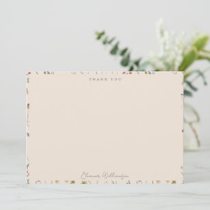 Whimsical Wildflower Floral Boho Baby Shower Name Thank You Card