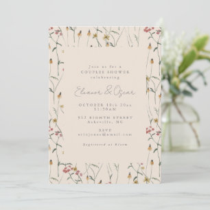 Whimsical Wildflower Floral Boho Couples Shower Invitation
