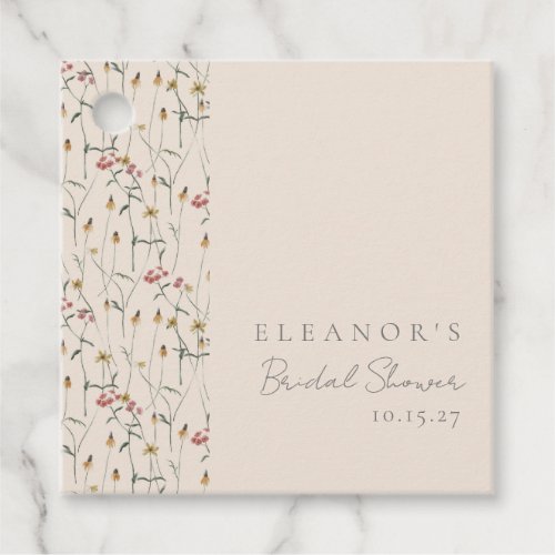 Whimsical Wildflower Floral Custom Bridal Shower Favor Tags