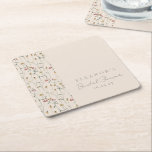 Whimsical Wildflower Floral Custom Bridal Shower Square Paper Coaster<br><div class="desc">Whimsical Wildflower Floral Boho Custom Bridal Shower Square Paper Coaster</div>