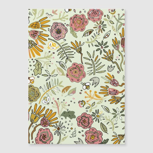 Whimsical Wildflower Garden & Bumblebee Pattern (Front)