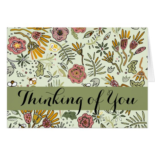 Whimsical Wildflower Garden & Bumblebee Pattern (Front Horizontal)