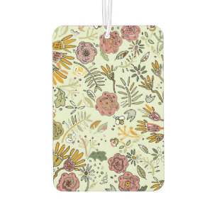 Whimsical Wildflower Garden & Bumblebee Pattern Air Freshener