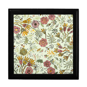 Whimsical Wildflower Garden & Bumblebee Pattern Gift Box