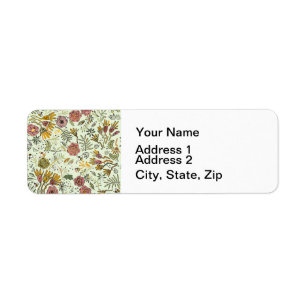Whimsical Wildflower Garden & Bumblebee Pattern Label