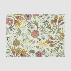 Whimsical Wildflower Garden & Bumblebee Pattern Tissue Paper