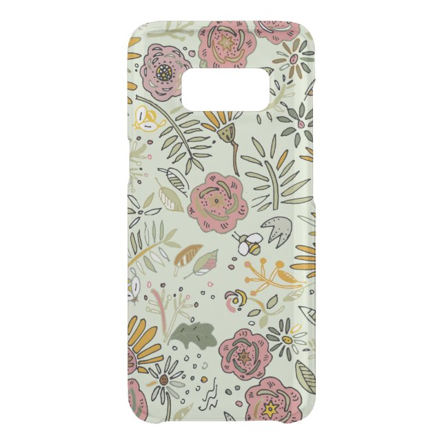 Whimsical Wildflower Garden & Bumblebee Pattern Uncommon Samsung Galaxy Case (Back)