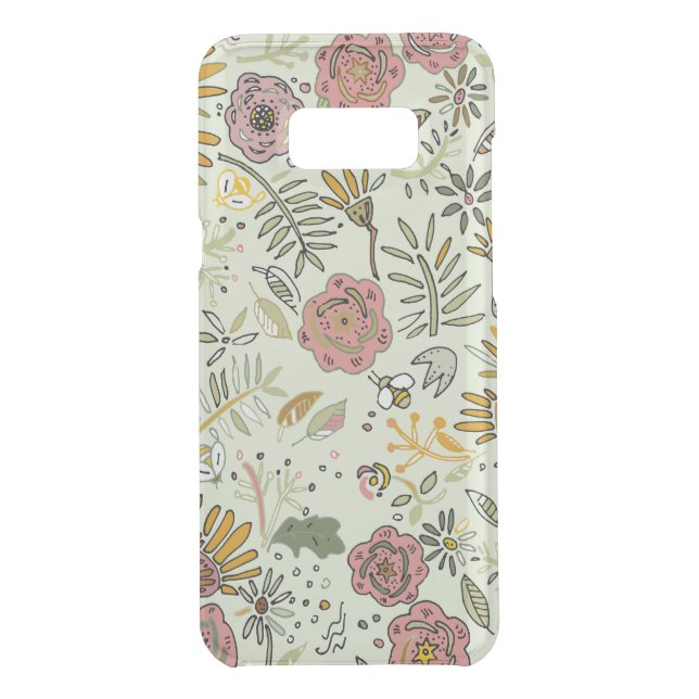 Whimsical Wildflower Garden & Bumblebee Pattern Uncommon Samsung Galaxy Case (Back)