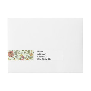 Whimsical Wildflower Garden & Bumblebee Pattern Wrap Around Address Label